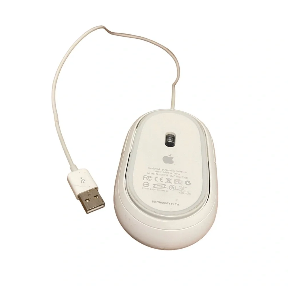 Authentic Apple Mighty Mouse Wired USB White Model No A1152